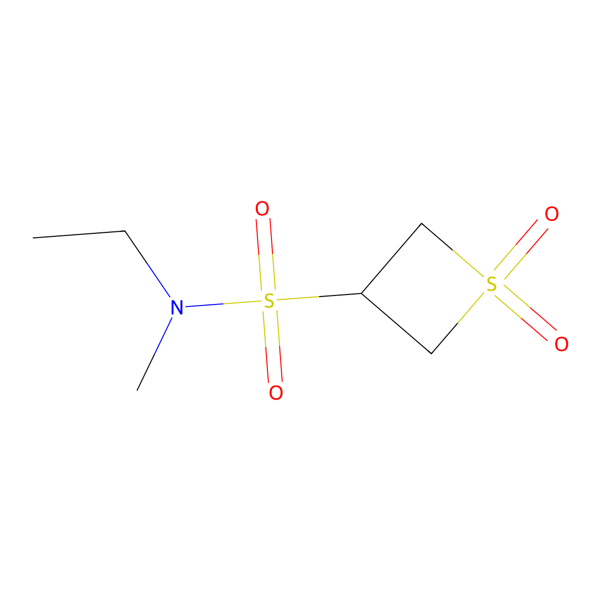 N-Ethyl-N-methylthietane-3-sulfonamide 1,1-dioxide molecular structure, CAS 1865021-94-8