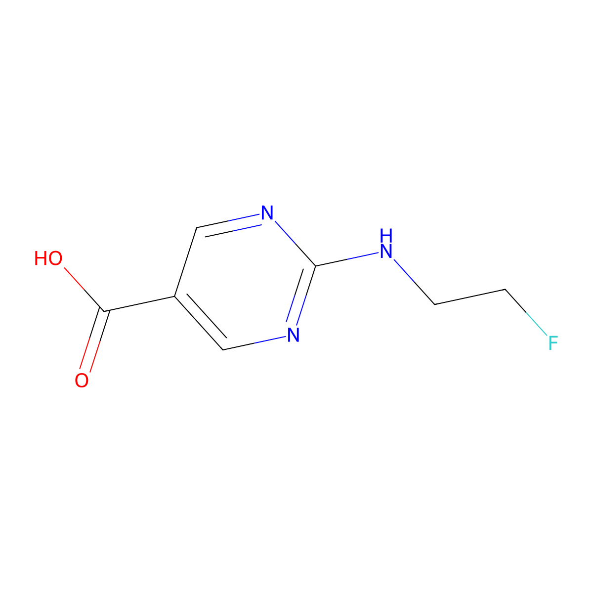 2-[(2-Fluoroethyl)amino]pyrimidine-5-carboxylic acid molecular structure, CAS 1865023-79-5