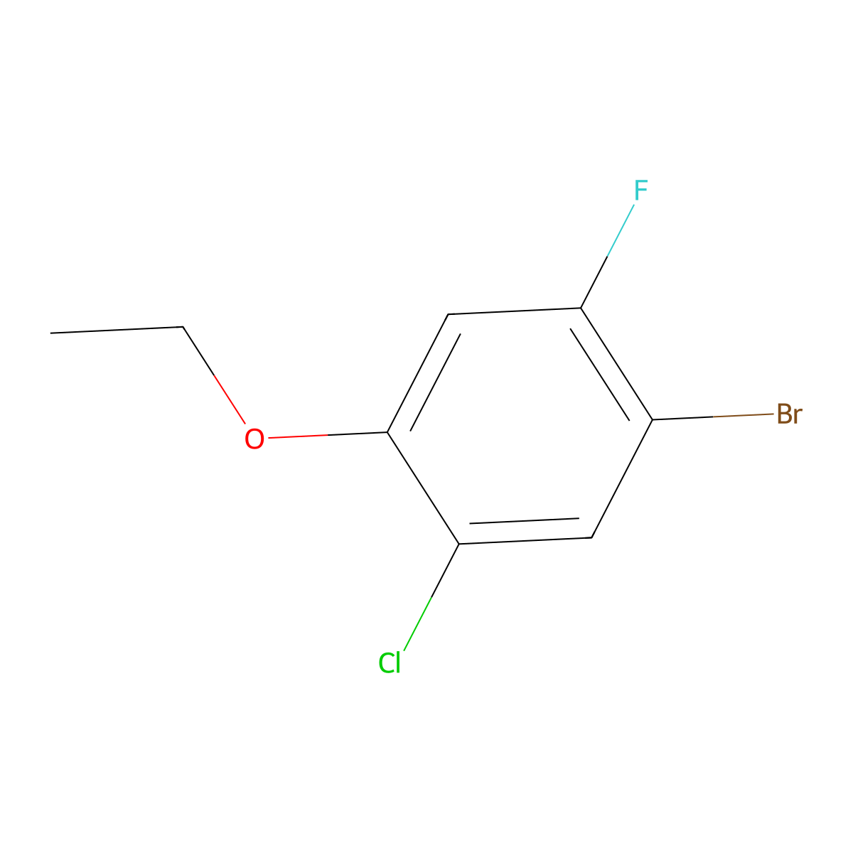 1-Bromo-5-chloro-2-fluoro-4-ethoxybenzene molecular structure, CAS 1865026-41-0