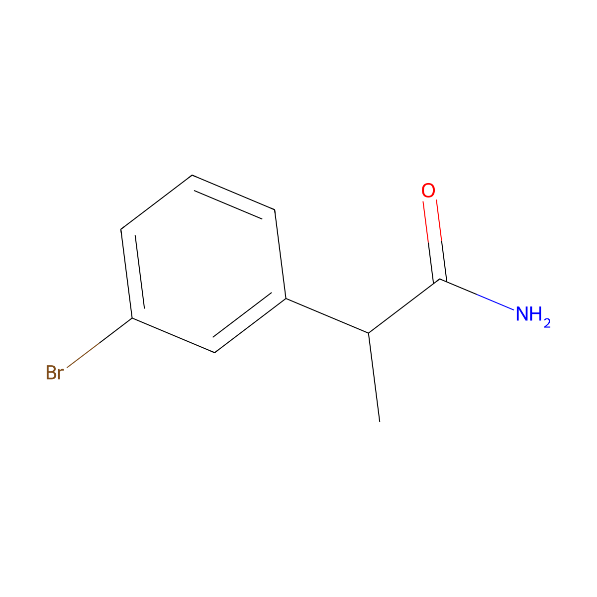 2-(3-Bromophenyl)propanamide molecular structure, CAS 1865032-77-4