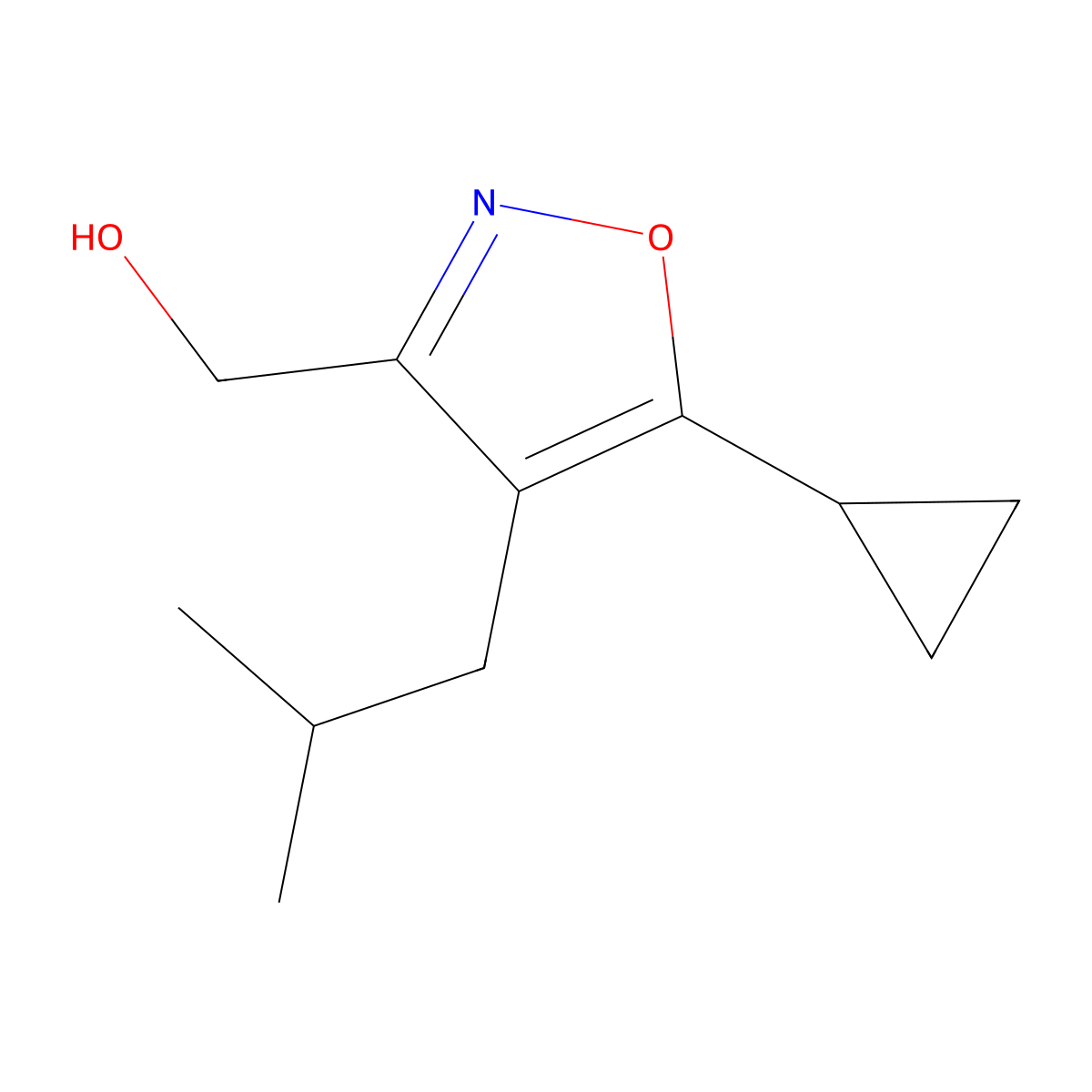 [5-Cyclopropyl-4-(2-methylpropyl)-1,2-oxazol-3-yl]methanol molecular structure, CAS 1865041-78-6