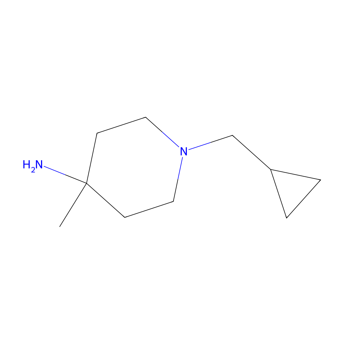 1-(Cyclopropylmethyl)-4-methylpiperidin-4-amine molecular structure, CAS 1865054-78-9