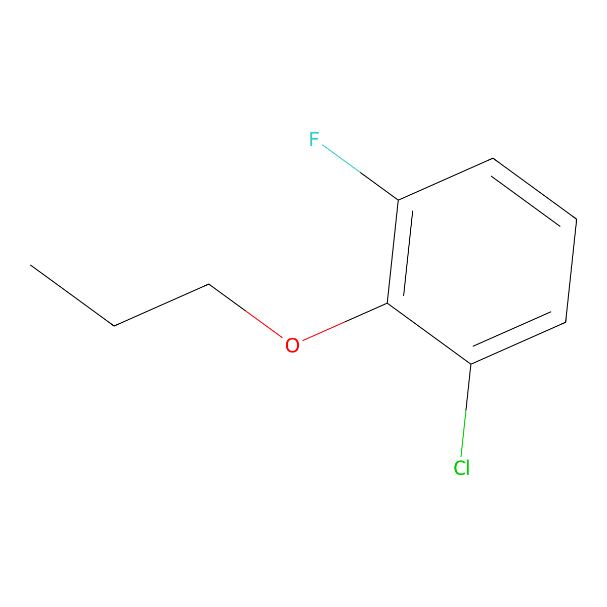 1-Chloro-3-fluoro-2-propoxybenzene molecular structure, CAS 1865061-63-7