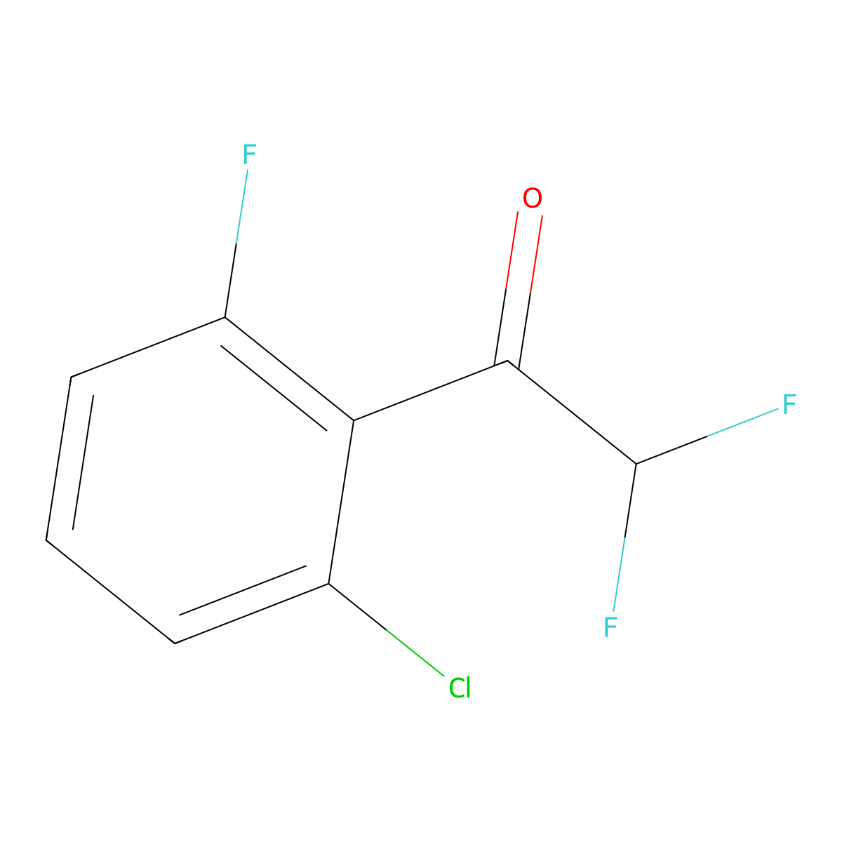 1-(2-Chloro-6-fluorophenyl)-2,2-difluoroethanone molecular structure, CAS 1865063-89-3