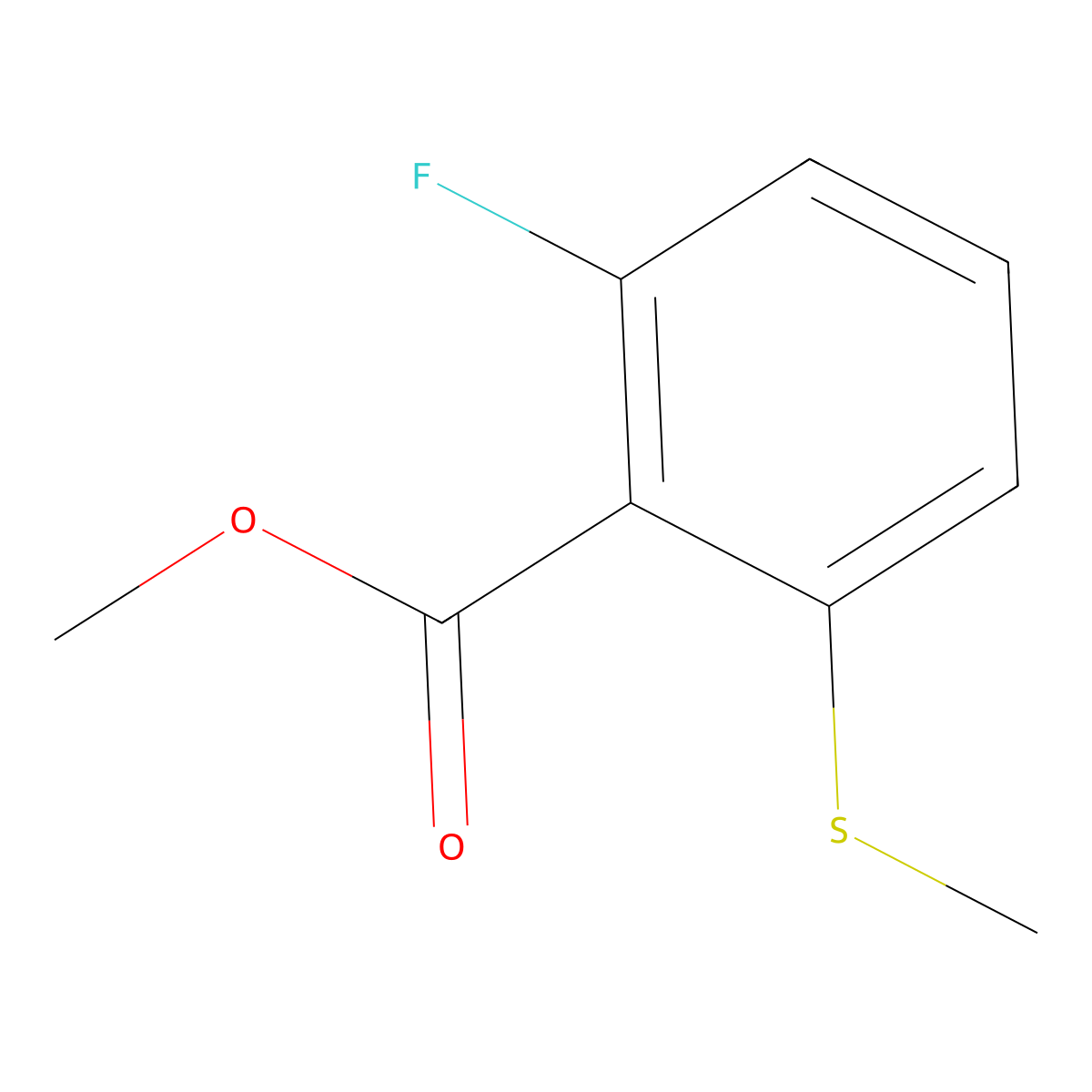 6-Fluoro-2-(methylthio)benzoic acid methyl ester molecular structure, CAS 1865064-09-0