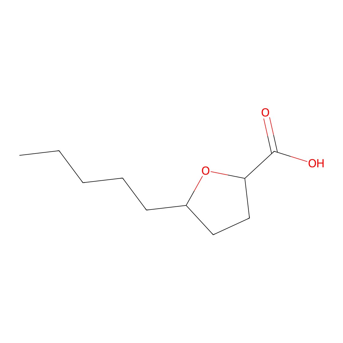 5-Pentyloxolane-2-carboxylic acid molecular structure, CAS 1865064-40-9