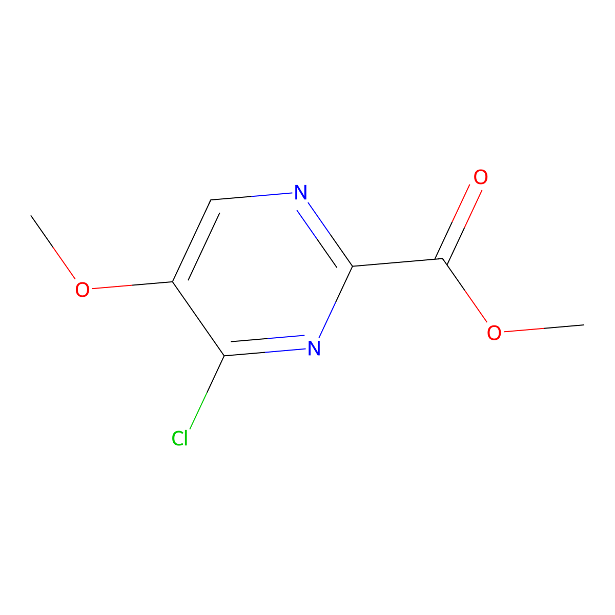 Methyl 4-chloro-5-methoxypyrimidine-2-carboxylate molecular structure, CAS 1865065-89-9