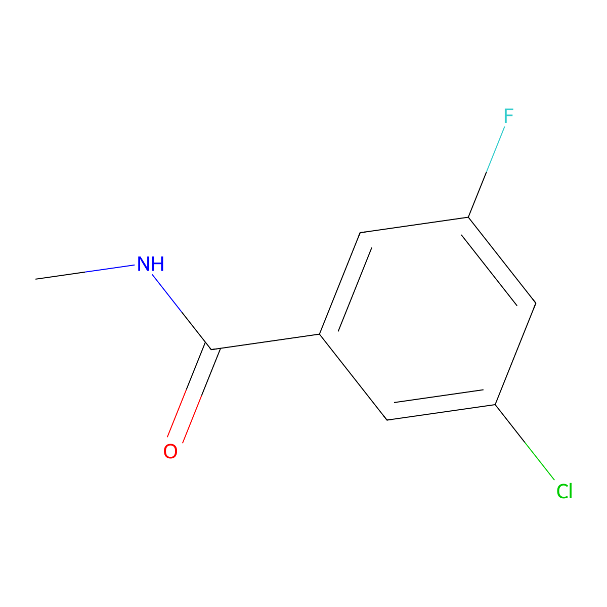 3-chloro-5-fluoro-N-methylbenzamide molecular structure, CAS 1865077-51-5