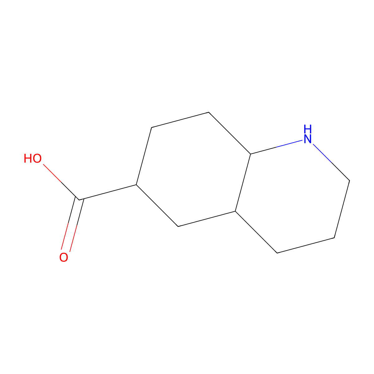 Decahydroquinoline-6-carboxylic acid molecular structure, CAS 1865088-85-2