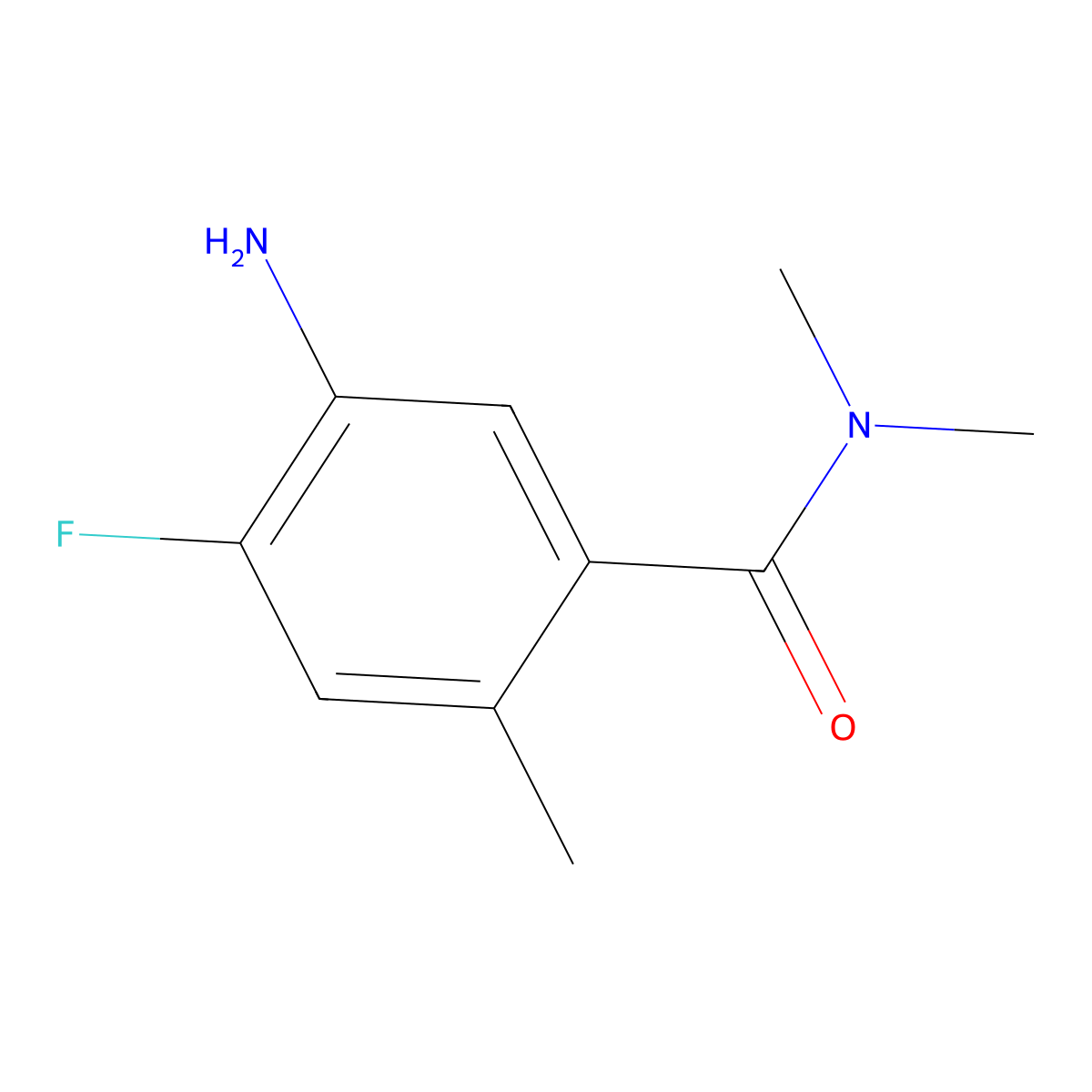 5-Amino-4-fluoro-2,N,N-trimethyl-benzamide molecular structure, CAS 1865088-94-3