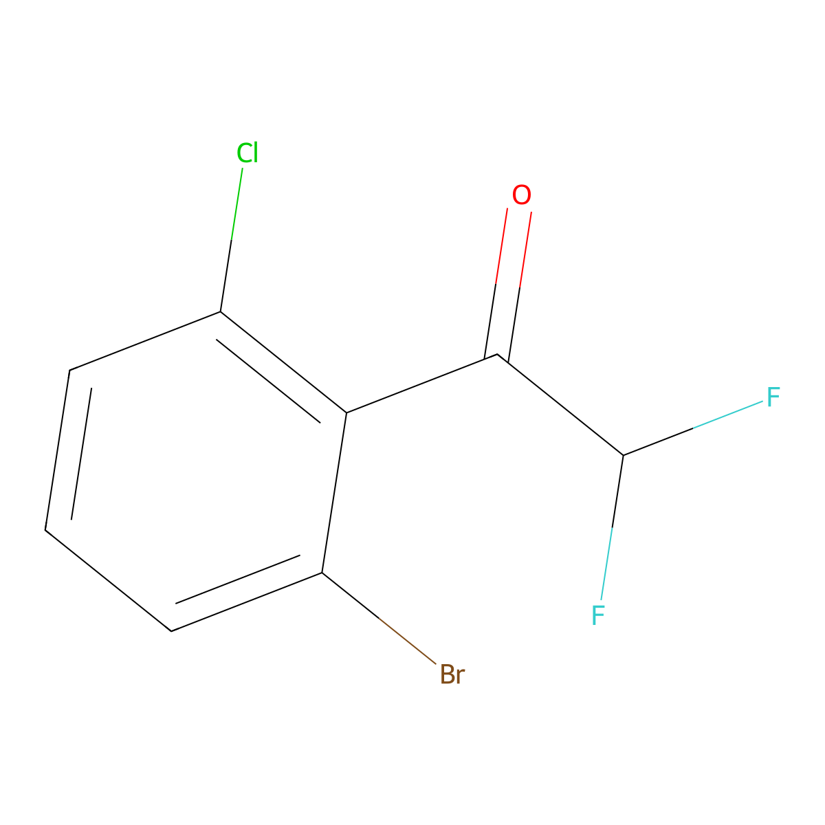 1-(2-Bromo-6-chlorophenyl)-2,2-difluoroethanone molecular structure, CAS 1865090-32-9
