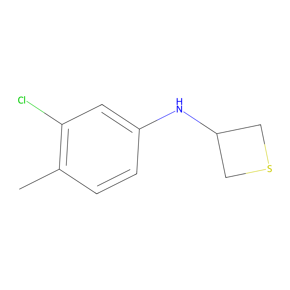 N-(3-Chloro-4-methylphenyl)thietan-3-amine molecular structure, CAS 1865108-08-2