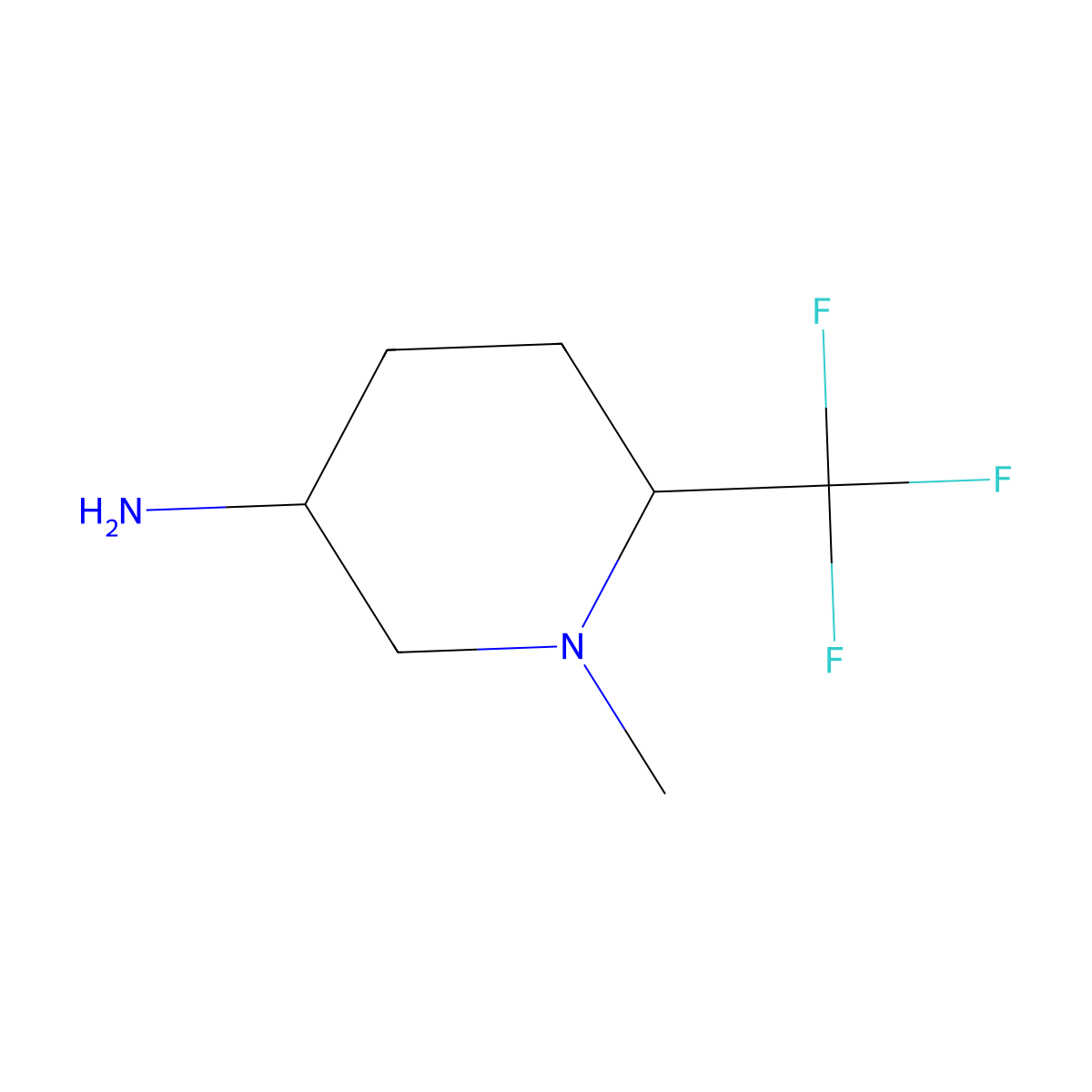 1-Methyl-6-(trifluoromethyl)piperidin-3-amine molecular structure, CAS 1865110-59-3