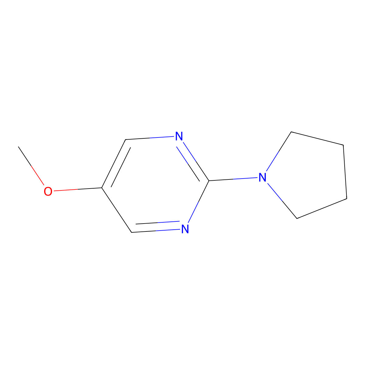 5-Methoxy-2-(pyrrolidin-1-yl)pyrimidine molecular structure, CAS 1865110-80-0