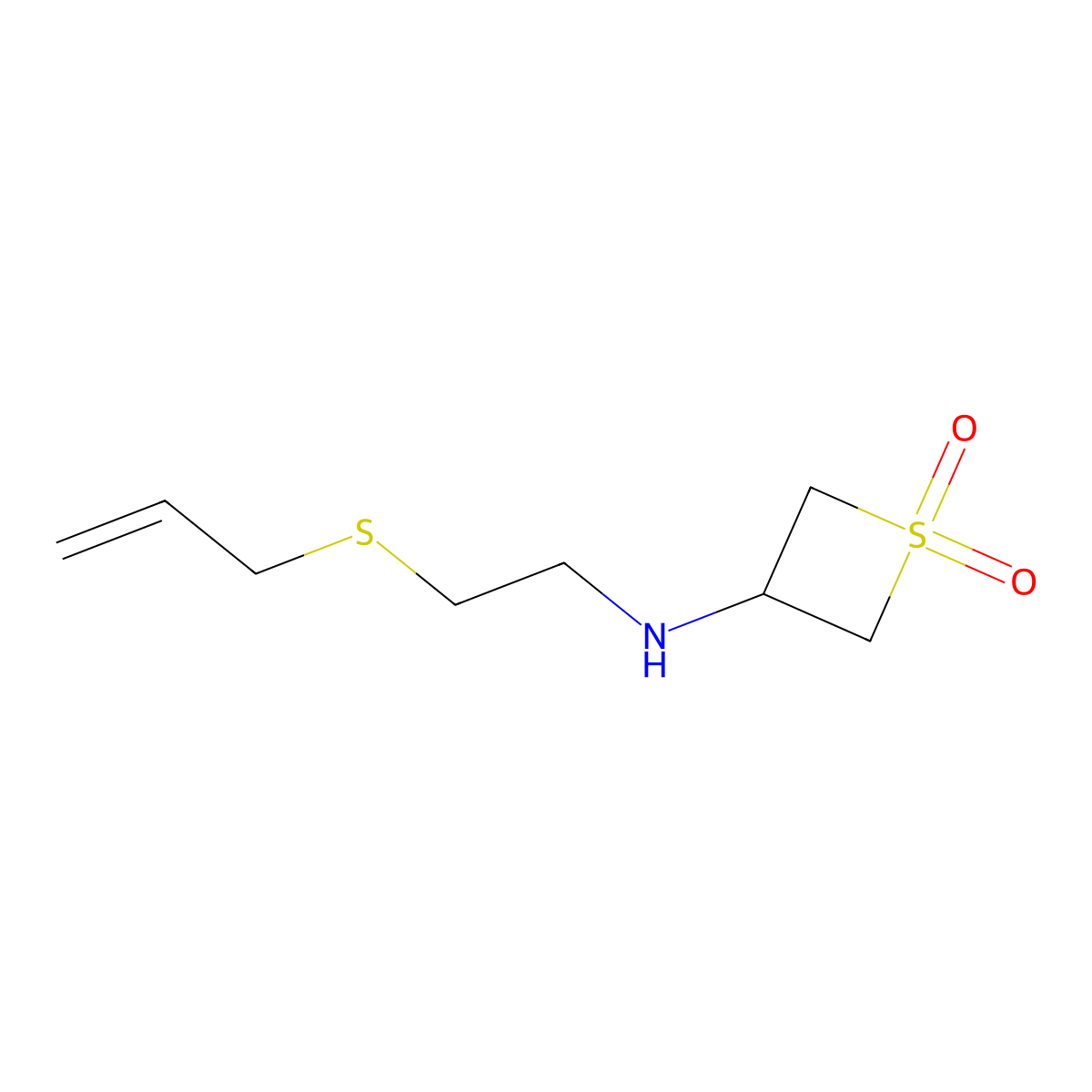 3-((2-(Allylthio)ethyl)amino)thietane 1,1-dioxide molecular structure, CAS 1865111-44-9