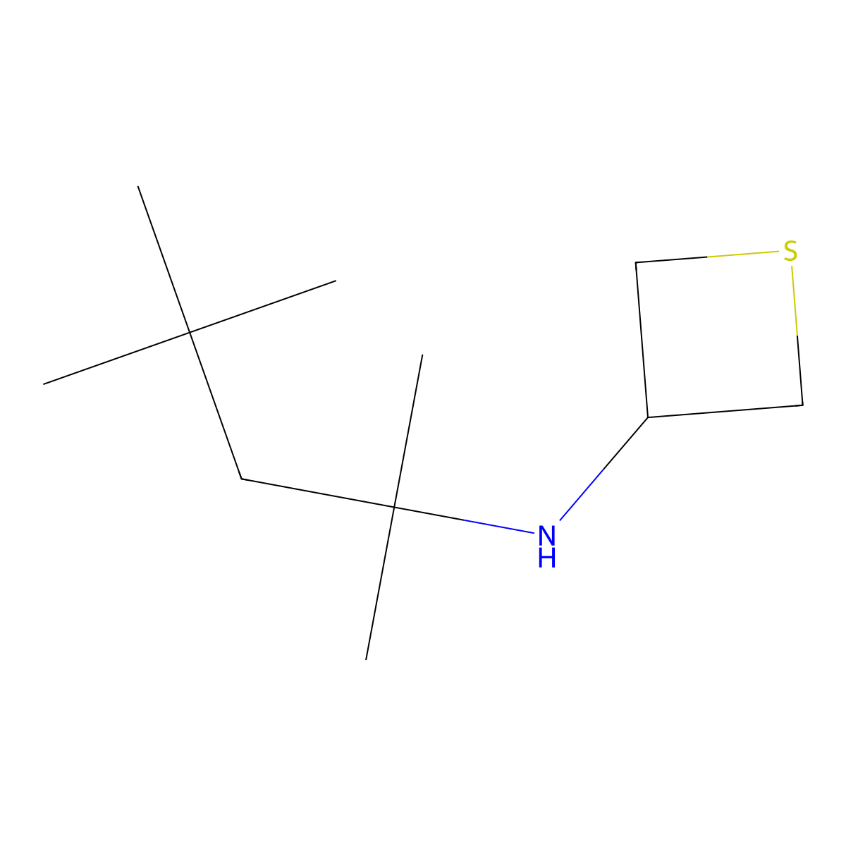 N-(2,4,4-Trimethylpentan-2-yl)thietan-3-amine molecular structure, CAS 1865126-29-9