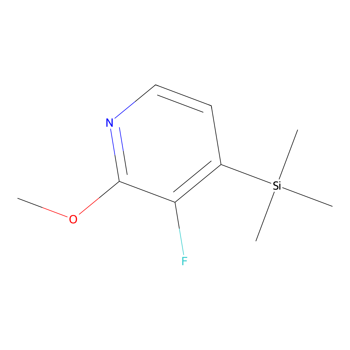 3-Fluoro-2-methoxy-4-(trimethylsilyl)pyridine molecular structure, CAS 1865128-22-8