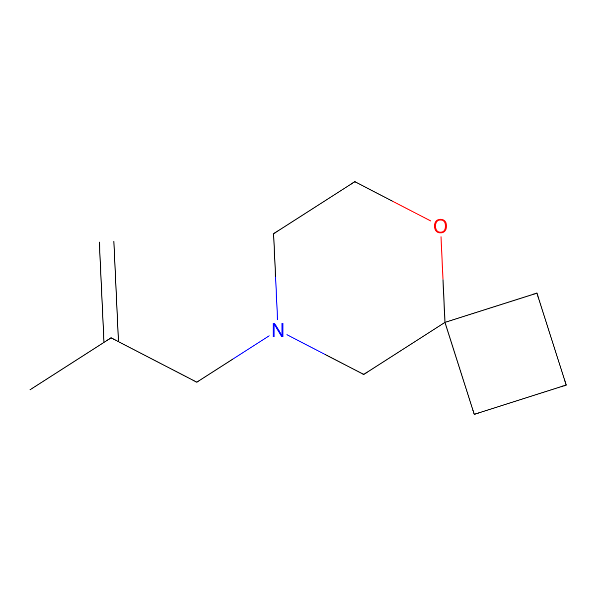 8-(2-Methylprop-2-en-1-yl)-5-oxa-8-azaspiro[3.5]nonane molecular structure, CAS 1865128-60-4