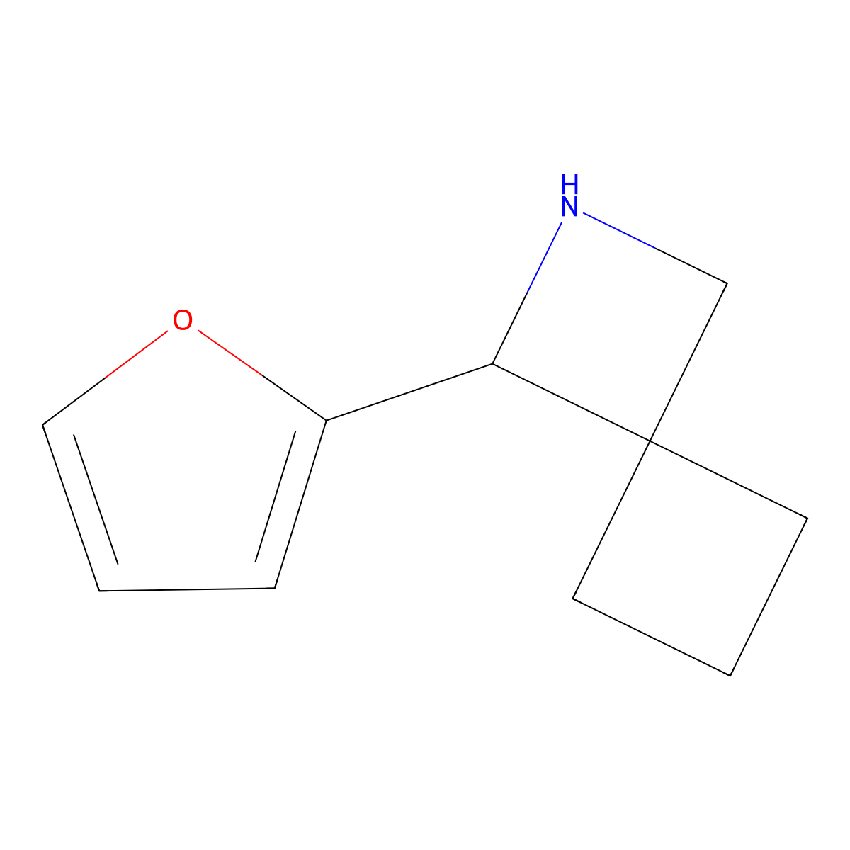 1-(Furan-2-yl)-2-azaspiro[3.3]heptane molecular structure, CAS 1865147-29-0