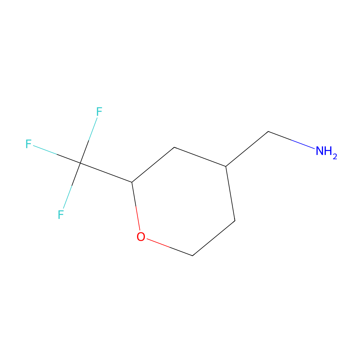 [2-(Trifluoromethyl)oxan-4-yl]methanamine molecular structure, CAS 1865148-77-1