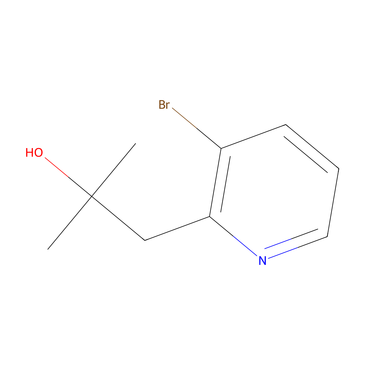 1-(3-Bromopyridin-2-yl)-2-methylpropan-2-ol molecular structure, CAS 1865155-68-5