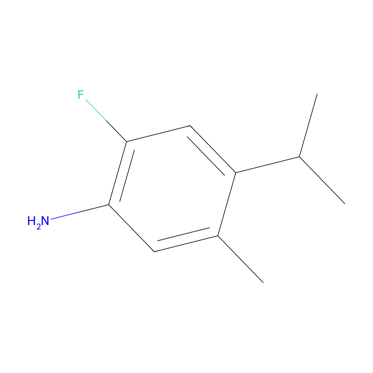 2-Fluoro-5-methyl-4-(propan-2-yl)aniline molecular structure, CAS 1865167-03-8