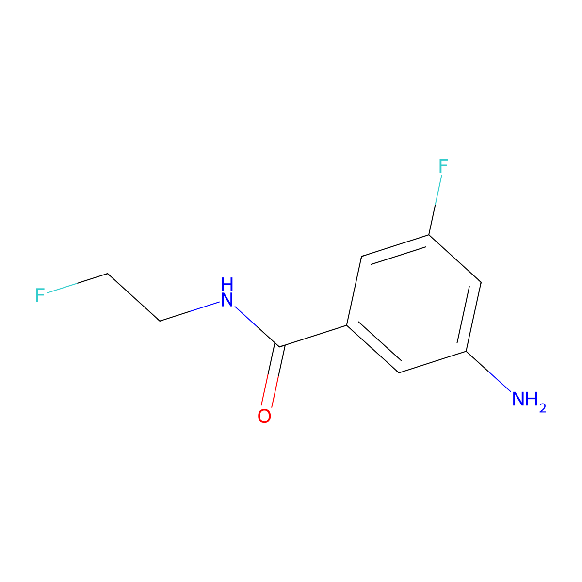 3-Amino-5-fluoro-N-(2-fluoroethyl)benzamide molecular structure, CAS 1865167-39-0