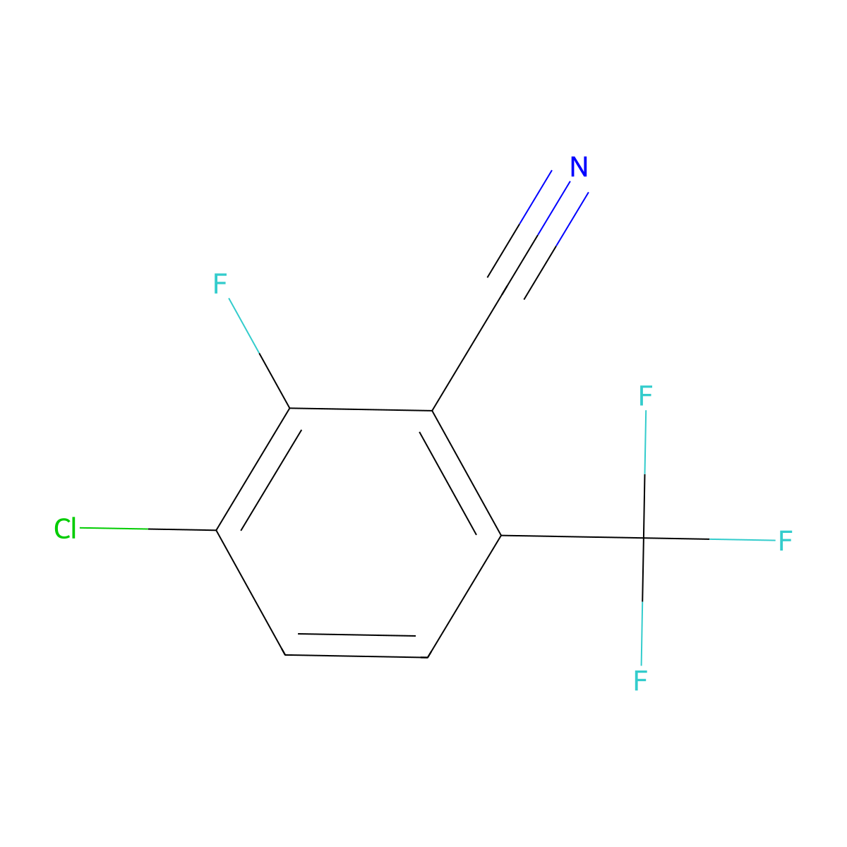 3-Chloro-2-fluoro-6-(trifluoromethyl)benzonitrile molecular structure, CAS 186517-00-0