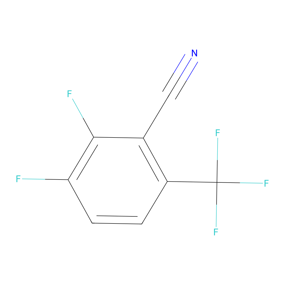 2,3-Difluoro-6-(trifluoromethyl)benzonitrile molecular structure, CAS 186517-05-5