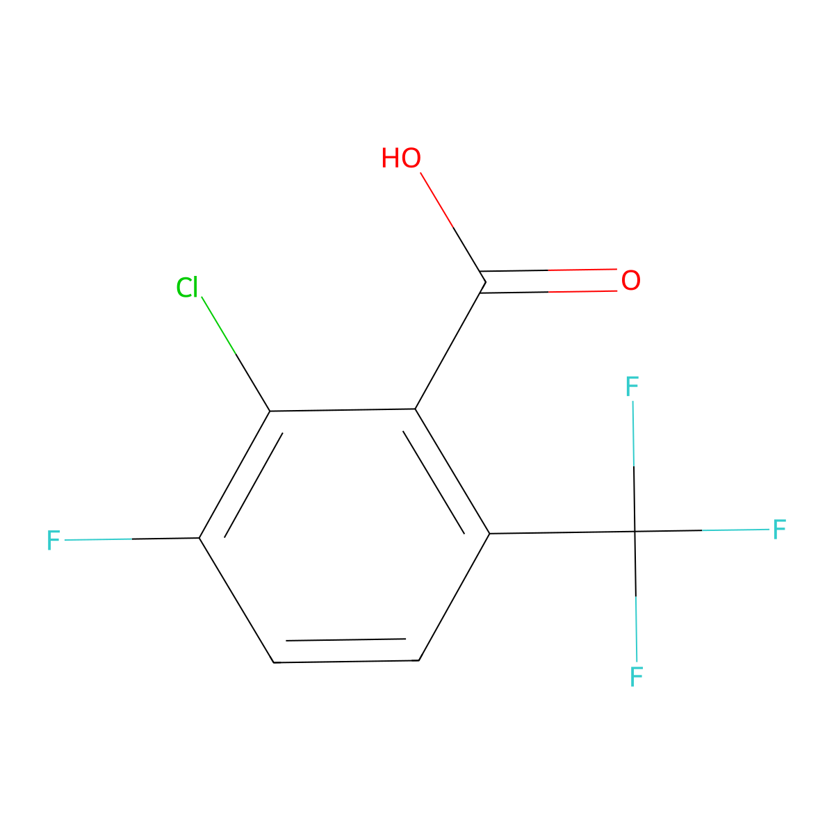 2-Chloro-3-fluoro-6-(trifluoromethyl)benzoic acid molecular structure, CAS 186517-22-6