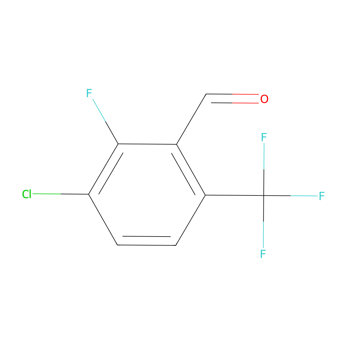 3-Chloro-2-fluoro-6-(trifluoromethyl)benzaldehyde molecular structure, CAS 186517-29-3