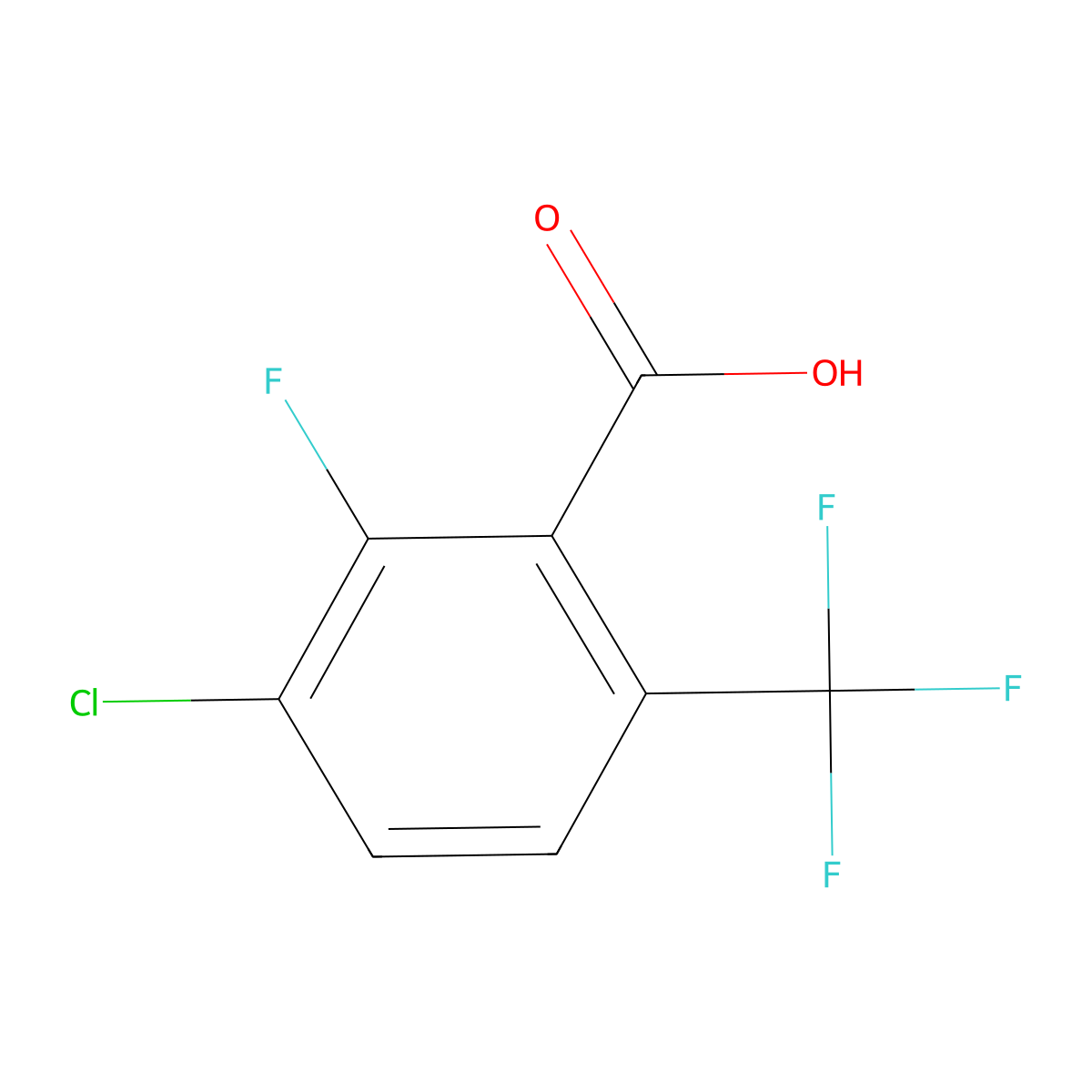 3-Chloro-2-fluoro-6-(trifluoromethyl)benzoic acid molecular structure, CAS 186517-41-9
