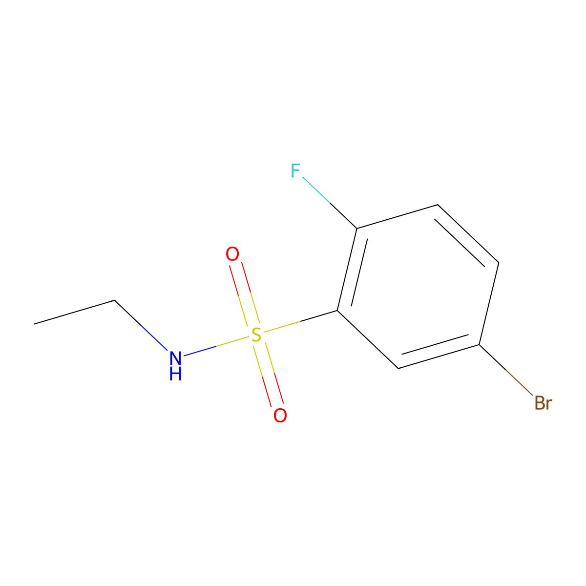 5-Bromo-N-ethyl-2-fluorobenzenesulfonamide molecular structure, CAS 1865176-65-3