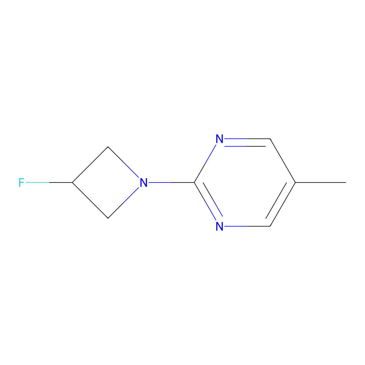 2-(3-Fluoroazetidin-1-yl)-5-methylpyrimidine molecular structure, CAS 1865184-52-6