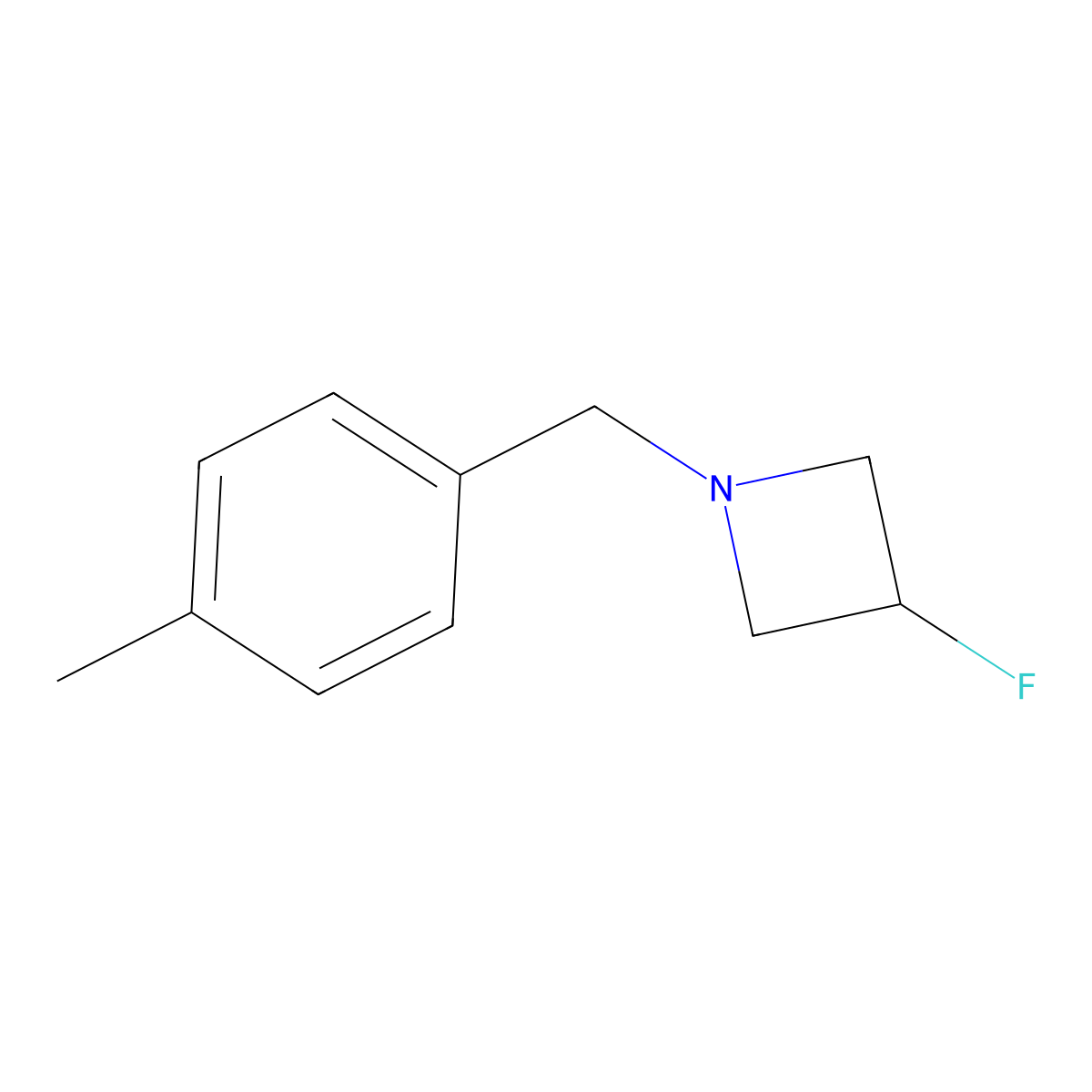 3-Fluoro-1-(4-methylbenzyl)azetidine molecular structure, CAS 1865189-21-4