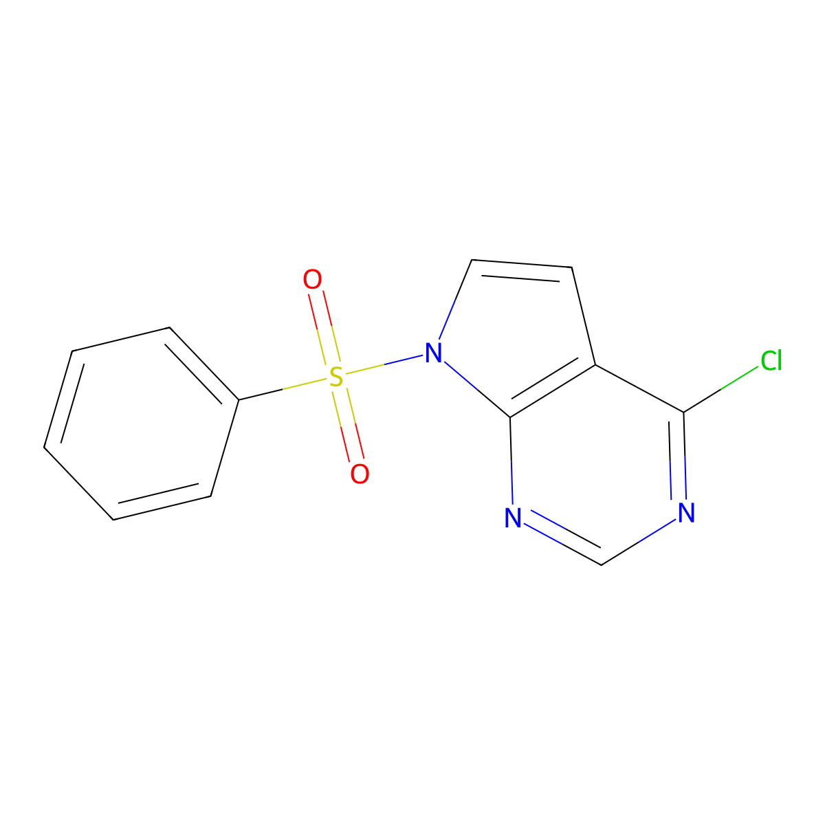 4-Chloro-7-(phenylsulfonyl)-7H-pyrrolo[2,3-D]pyrimidine molecular structure, CAS 186519-89-1