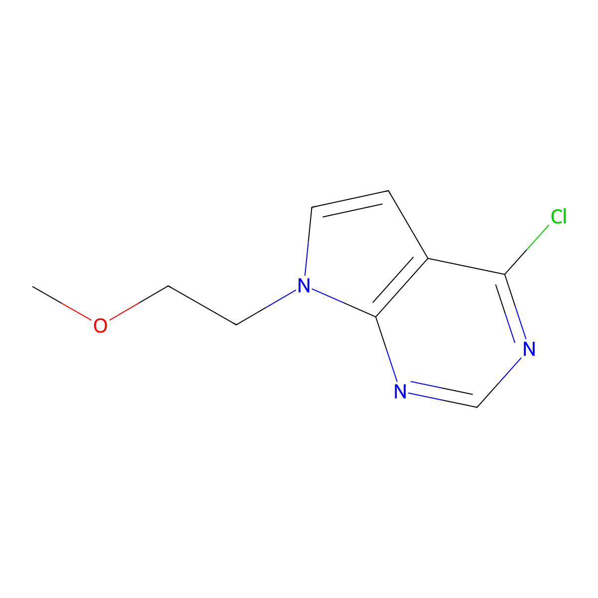 4-Chloro-7-(2-methoxyethyl)-7H-pyrrolo[2,3-D]pyrimidine molecular structure, CAS 186519-95-9