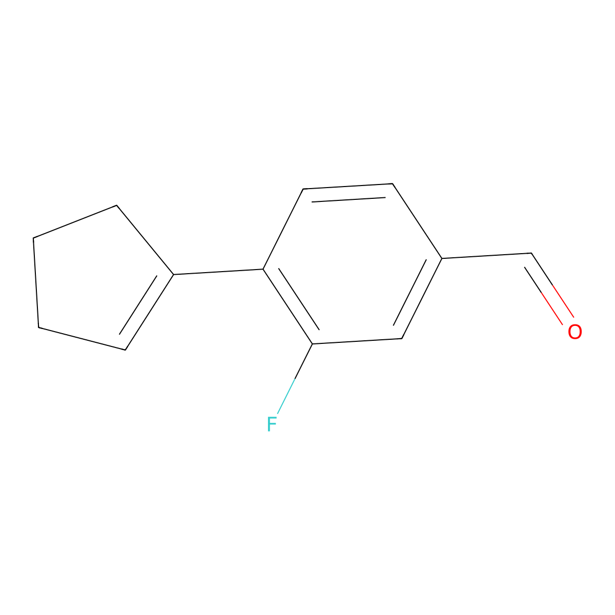 4-(1-Cyclopenten-1-yl)-3-fluorobenzaldehyde molecular structure, CAS 1865192-36-4