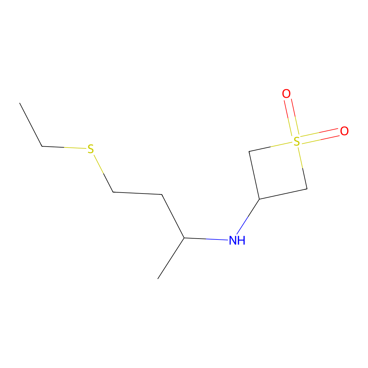 3-((4-(Ethylthio)butan-2-yl)amino)thietane 1,1-dioxide molecular structure, CAS 1865194-31-5