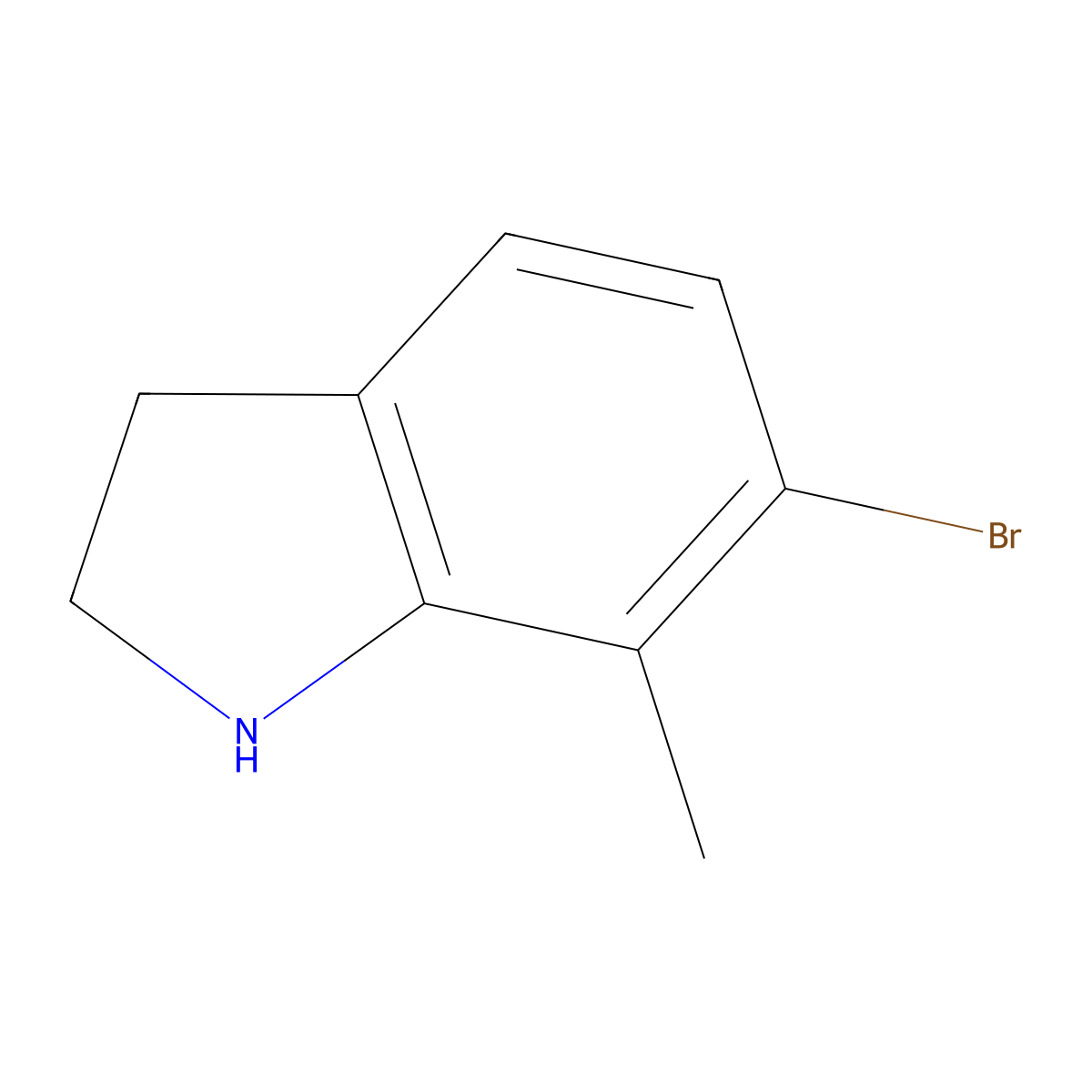 6-Bromo-2,3-dihydro-7-methyl-1H-indole molecular structure, CAS 186520-00-3
