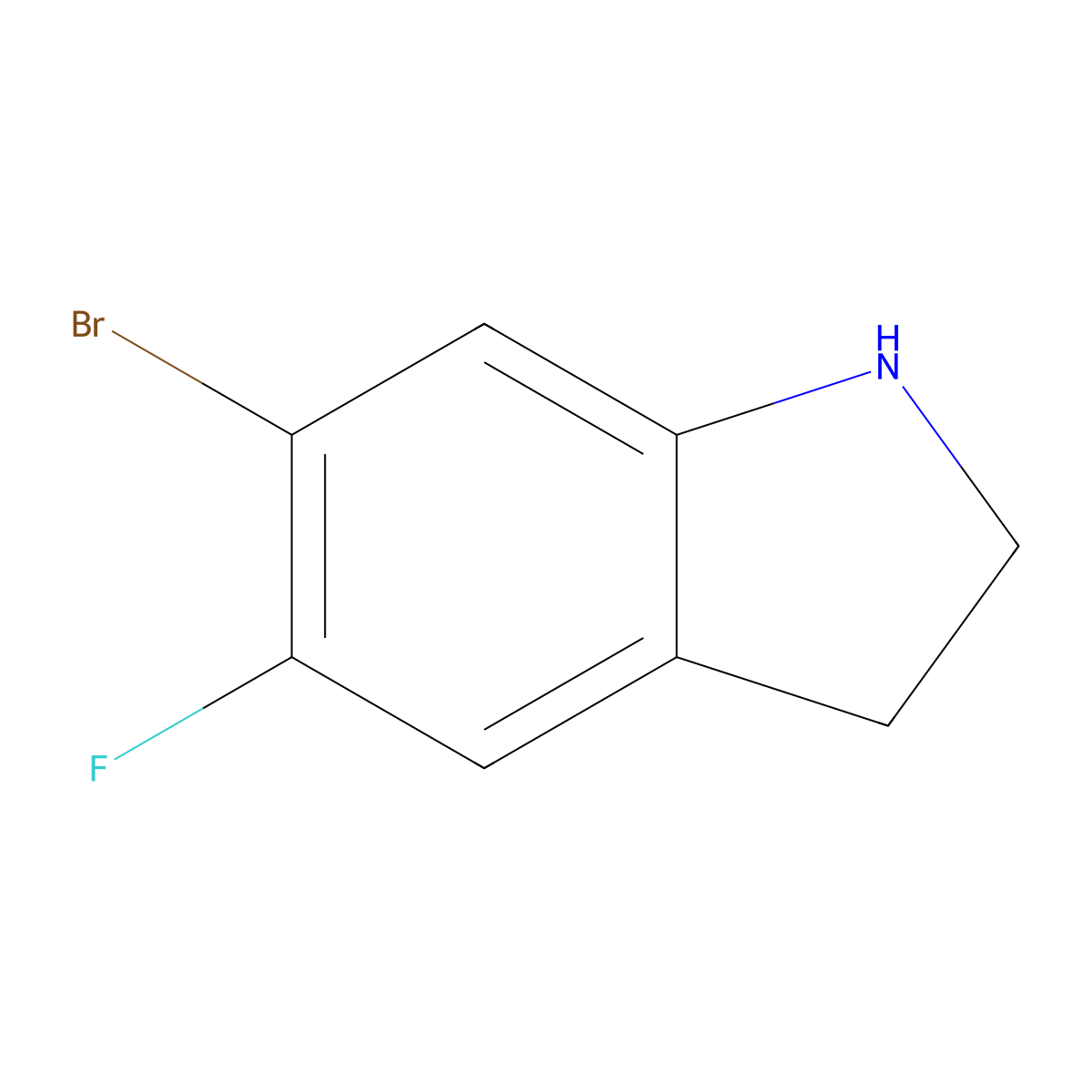 6-Bromo-5-fluoroindoline molecular structure, CAS 186520-02-5
