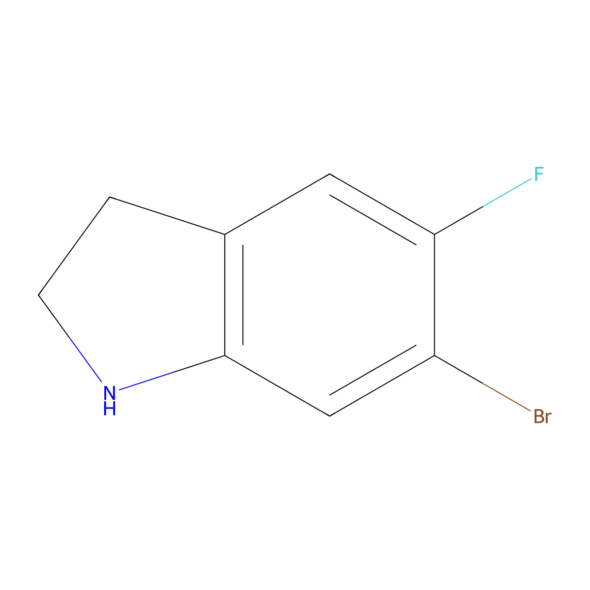 6-Bromo-5-fluoroindoline molecular structure, CAS 186520-02-5