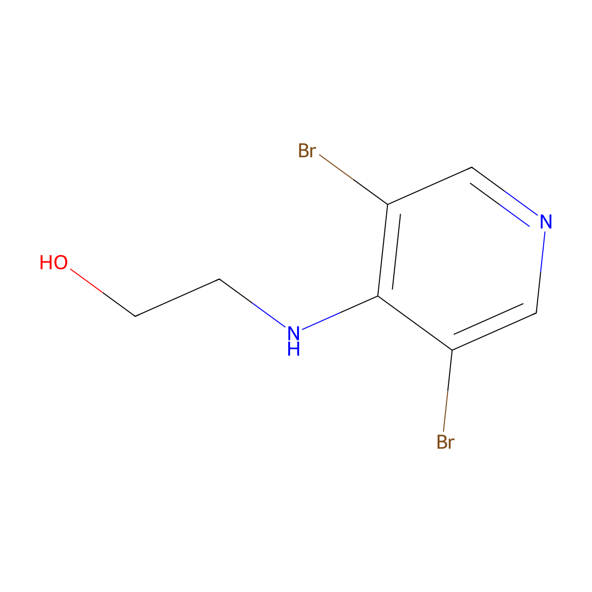 2-(3,5-Dibromopyridin-4-ylamino)ethanol molecular structure, CAS 1865201-63-3
