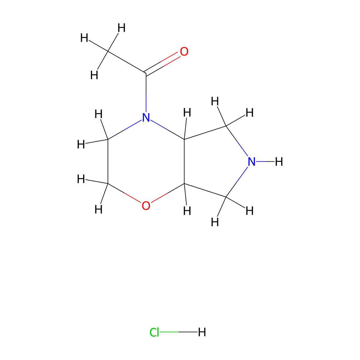 1-(Octahydropyrrolo(3,4-b)morpholin-4-yl)ethan-1-one hydrochloride molecular structure, CAS 1865205-84-0