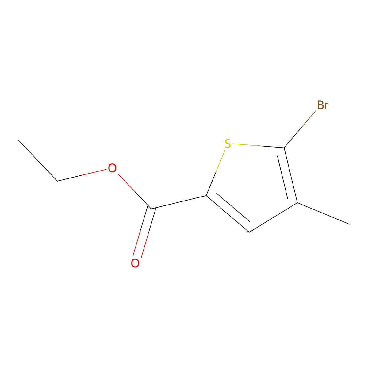 Ethyl 5-bromo-4-methylthiophene-2-carboxylate molecular structure, CAS 186521-81-3