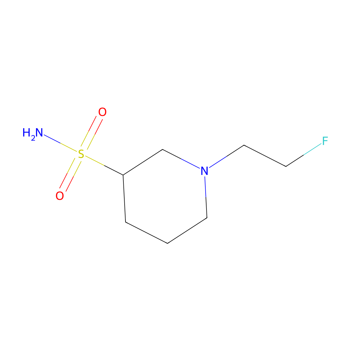 1-(2-Fluoroethyl)piperidine-3-sulfonamide molecular structure, CAS 1865213-45-1
