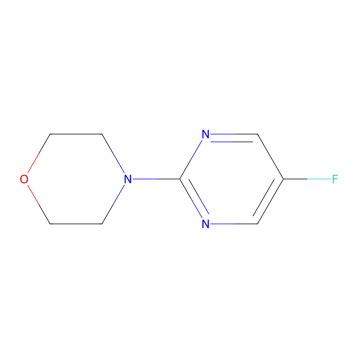 4-(5-Fluoropyrimidin-2-yl)morpholine molecular structure, CAS 1865214-55-6