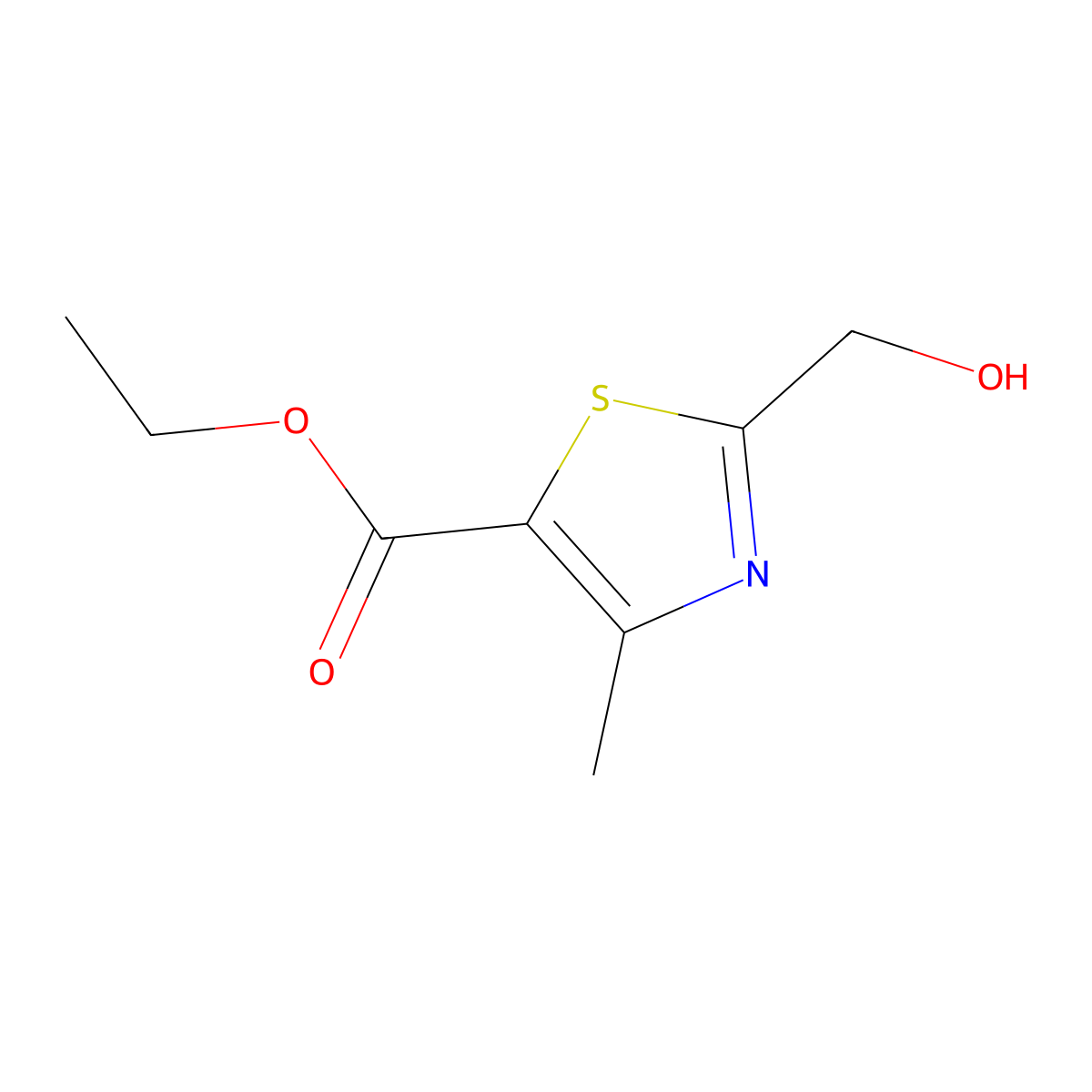 Ethyl 2-(hydroxymethyl)-4-methylthiazole-5-carboxylate molecular structure, CAS 1865219-65-3