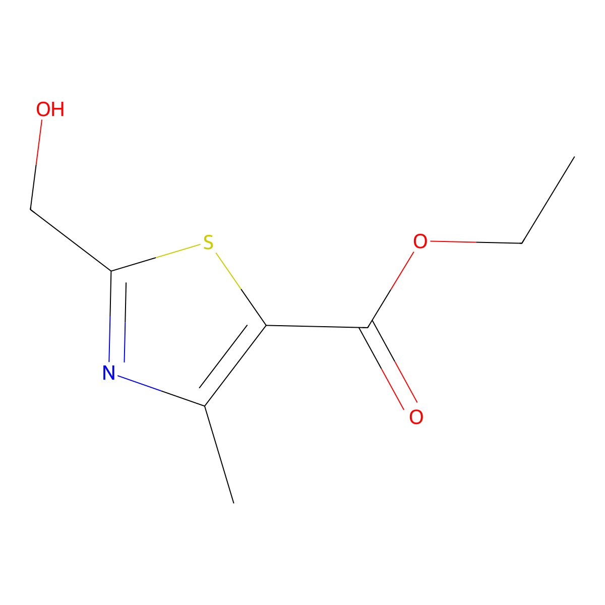 Ethyl 2-(hydroxymethyl)-4-methylthiazole-5-carboxylate molecular structure, CAS 1865219-65-3