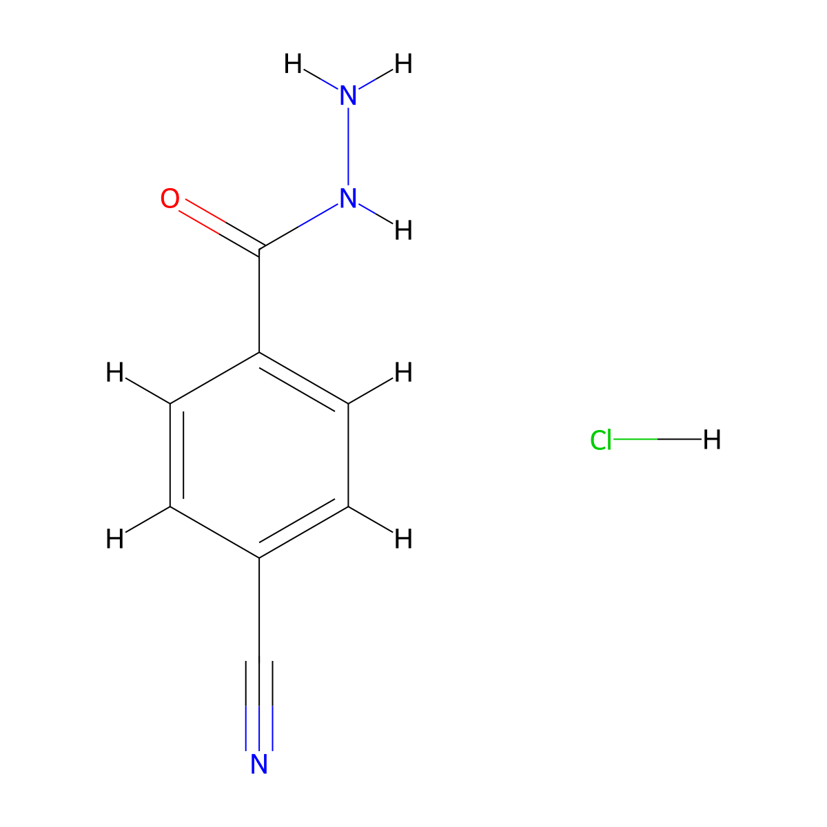 4-Cyanobenzohydrazide hydrochloride molecular structure, CAS 1865223-60-4